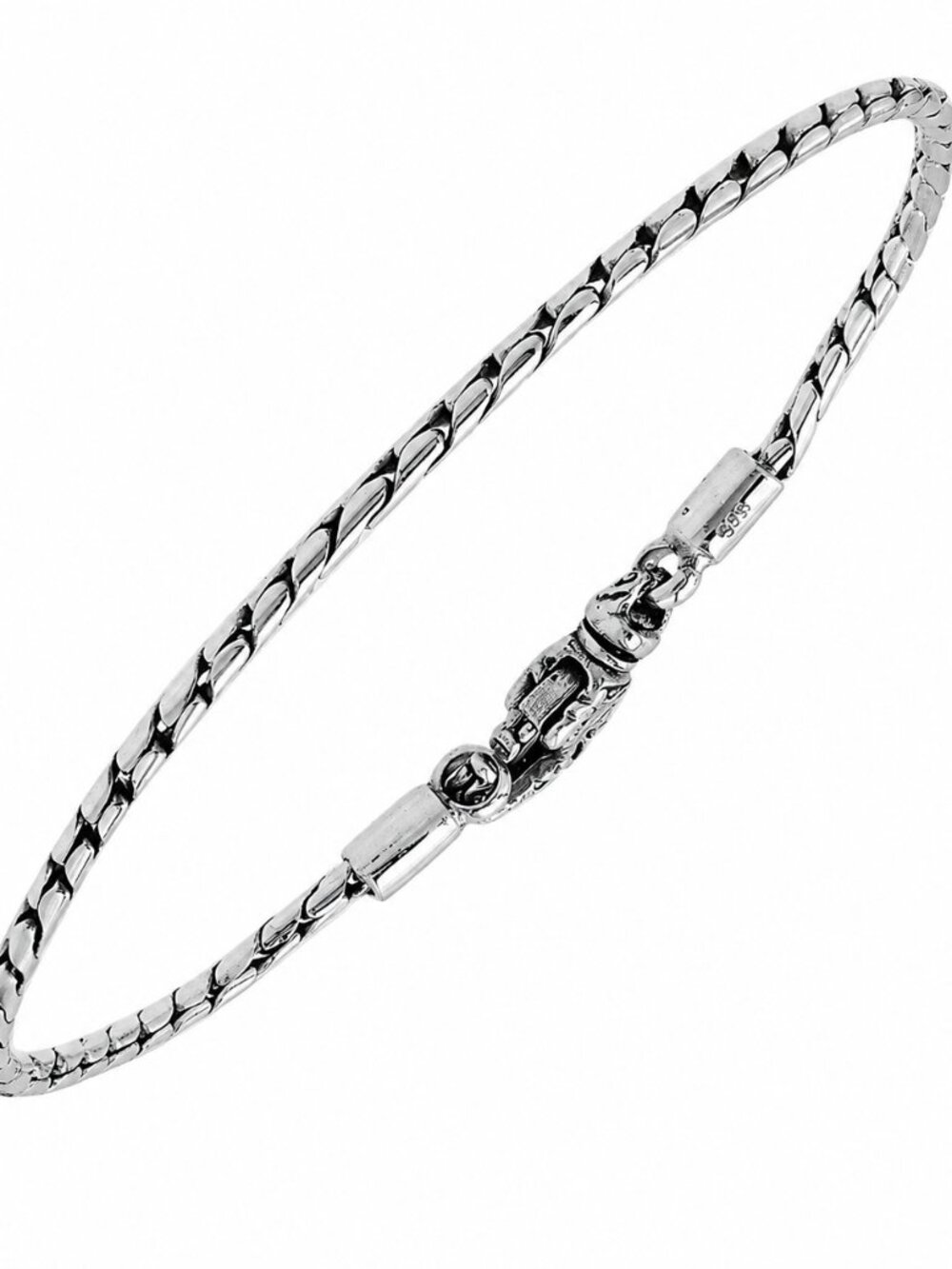 Bali Sterling Silver Snake Chain Bracelet 925 2MM Minimalist Unisex